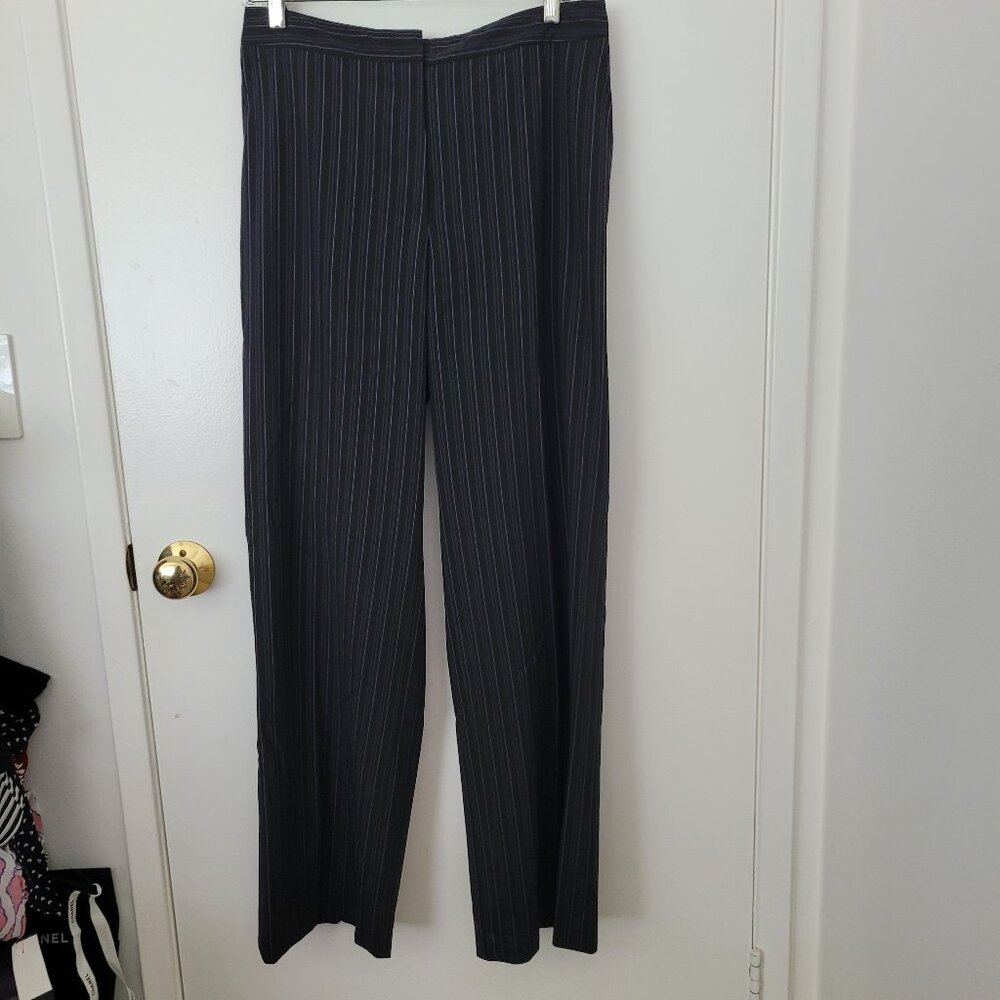 MaxMara Dark Gray Striped Trousers